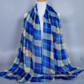 Goods on stock classic plaid cotton voile model hijab